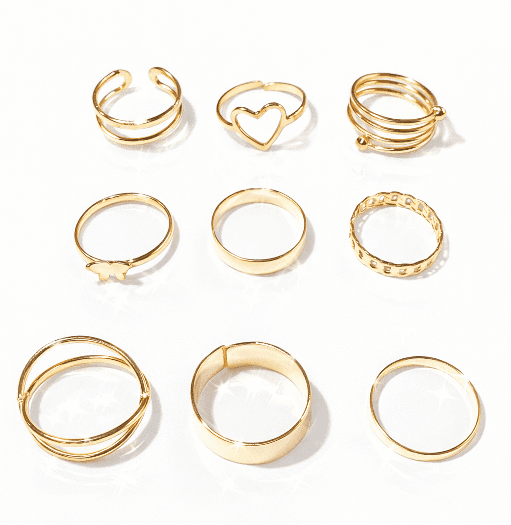 bagues fantaisie dorées | Mysteriascoop