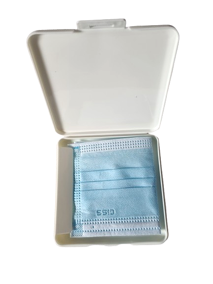boîte de rangement pour masque en plastique avec masque