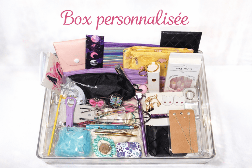 Box personnalisée femme. Accessoires utiles du quotidien