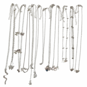 colliers fantaisie argentés