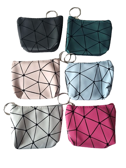 Porte-monnaie à motifs géométriques, plusieurs couleurs