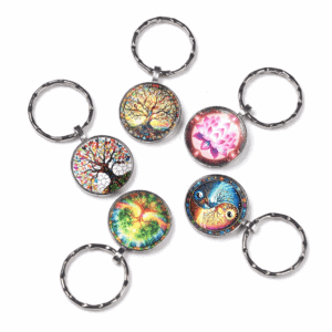 porte-clés rond en métal