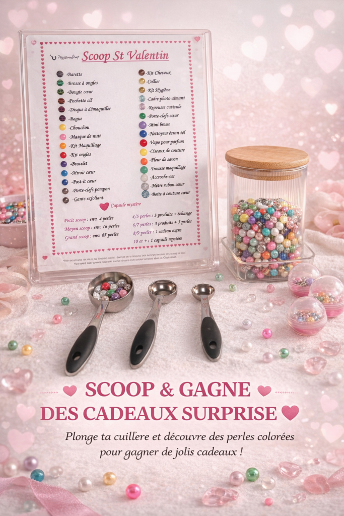 Image du Scoop Saint-Valentin : perles colorées, cuillères et capsules surprises avec accessoires cœur en édition limitée