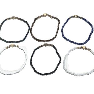Bracelets en perles colorés avec détail cœur doré, bijoux fins et élégants pour poignet