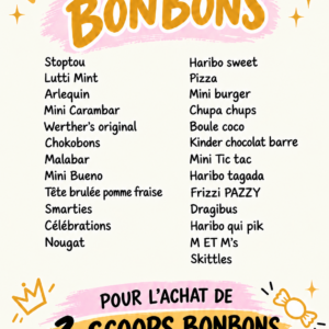 Scoop bonbons avec une sélection de bonbons emballés individuellement